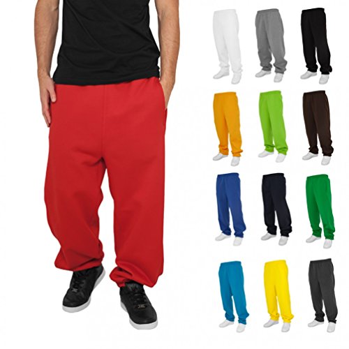 Urban Classics Herren Jogginghose Kordelzug Jogger Sporthose mit elastischem Bund Trainingshose mit elastischem Reißverschluss an, grün, 5XL von Urban Classics