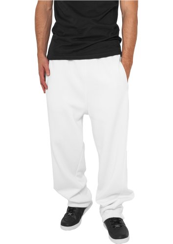 Urban Classics Herren-Jogginghose mit Kordelzug, Sporthose mit elastischem Bund, Trainingshose, elastischer Reißverschluss, Weiß, XS von Urban Classics