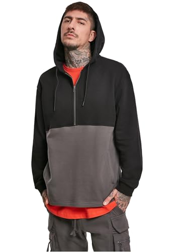 Urban Classics Herren Kapuzen-Pullover Relaxed Half Zip Hoodie Hooded Sweatshirt, Dark Shadow, M EU von Urban Classics