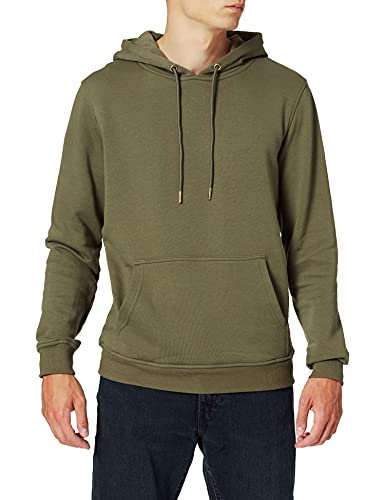 Urban Classics Herren Kapuzenpullover Basic Sweat Hoodie, einfarbiger Kapuzensweater mit Känguru Tasche, Kapuze verstellbar - Farbe olive, Größe XXL von Urban Classics