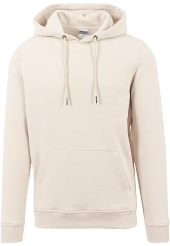 Urban Classics Herren Kapuzenpullover Basic Sweat Hoodie, einfarbiger Kapuzensweater mit Känguru Tasche, Kapuze verstellbar - Farbe sand, Größe XXL von Urban Classics