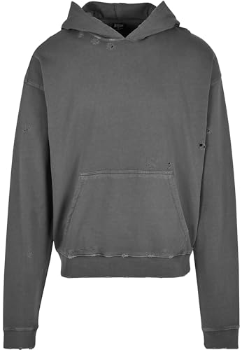 Urban Classics Herren Kapuzenpullover Distressed Hoody, Farbe darkshadow, Größe XXL von Urban Classics