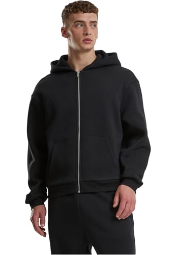 Urban Classics Herren Kapuzenpullover Fluffy Zip Hoody, Flauschiger Kapuzenpullover mit Reißverschluss, Zip Hoodie für Männer, Oversize Fit von Urban Classics