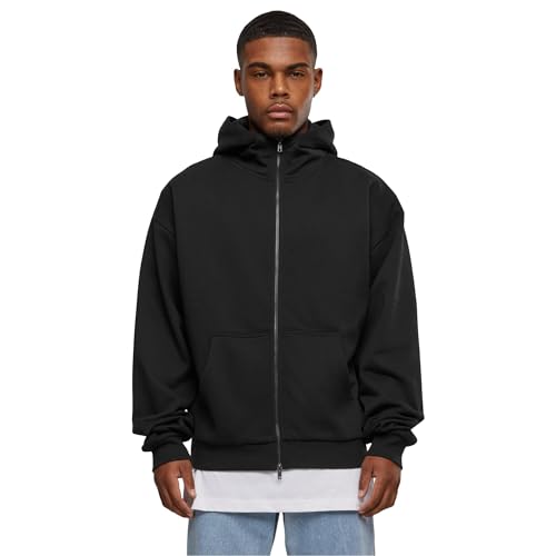 Urban Classics Herren TB6316-High Neck Zip Hoody Kapuzenpullover, Black, L von Urban Classics