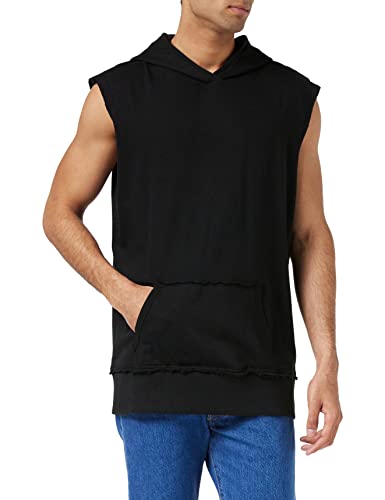 Urban Classics Herren Open Edge Sleeveless Hoody Kapuzenpullover, Schwarz (black 7), S von Urban Classics