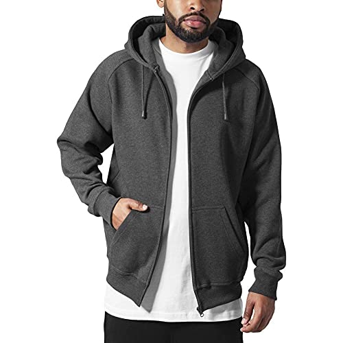 Urban Classics Herren Sweatshirt Zip Hoody, Kapuzenjacke für Männer, mit Reißverschluss, charcoal, M von Urban Classics