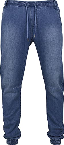 Urban Classics Herren Knitted Denim Jogpants Sporthose, Blau (Blue Washed 799), L von Urban Classics