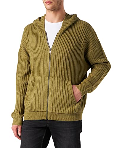 Urban Classics Herren Knitted Zip Hoody Kapuzenpullover, tiniolive, L von Urban Classics