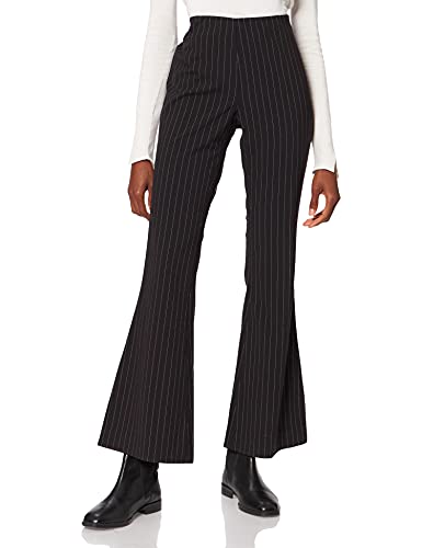 Urban Classics Herren TB4536-Ladies Flared Pin Stripe Pants Hose, Black/White, 4XL von Urban Classics