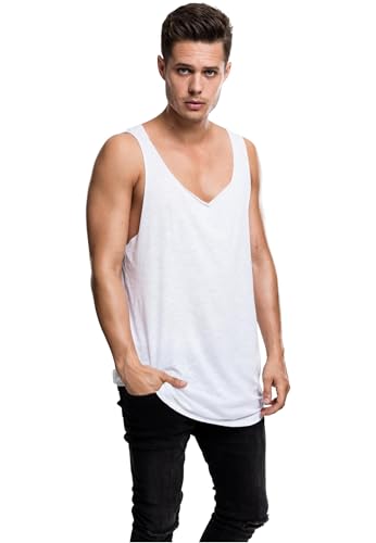 Urban Classics Herren Lang gevormde Open Rand Losse Sport Tank Top, Weiß (White 220), XL EU von Urban Classics