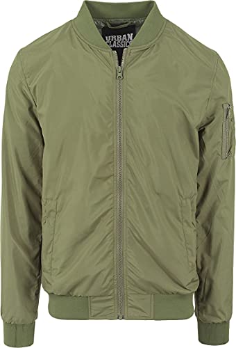 Urban Classics Herren Light Jacket Bomber Jacke, Olivgrün, L EU von Urban Classics