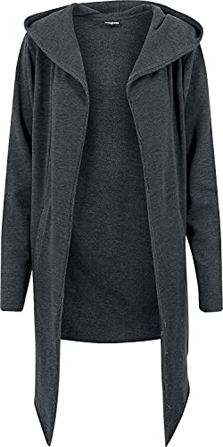 Urban Classics Herren Long Hooded Open Edge Cardigan Strickjacke, Charcoal, XXL von Urban Classics