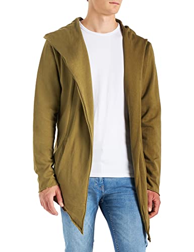 Urban Classics Herren Long Hooded Open Edge Cardigan Strickjacke, tiniolive, 3XL von Urban Classics