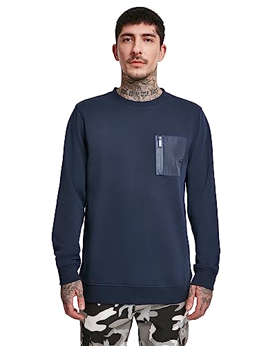 Urban Classics Herren Military Crew Pullover, Blau (Midnight 01641), Small (Herstellergröße: S) von Urban Classics