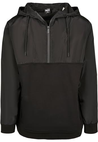 Urban Classics Herren TB3111-Military Half Zip Hoody Kapuzenpullover, Schwarz (Black 00007), L von Urban Classics