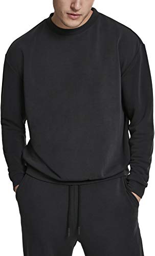 Urban Classics Herren Modal Terry Crew Pullover, Schwarz (Black 00007), Medium (Herstellergröße: M) von Urban Classics