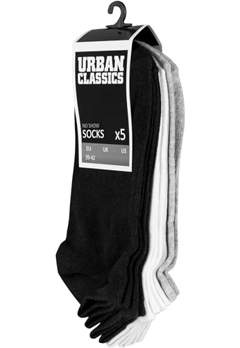 Urban Classics Herren No Show 5-Pack Socken, Blk/Wht/Gry, 39-42 von Urban Classics