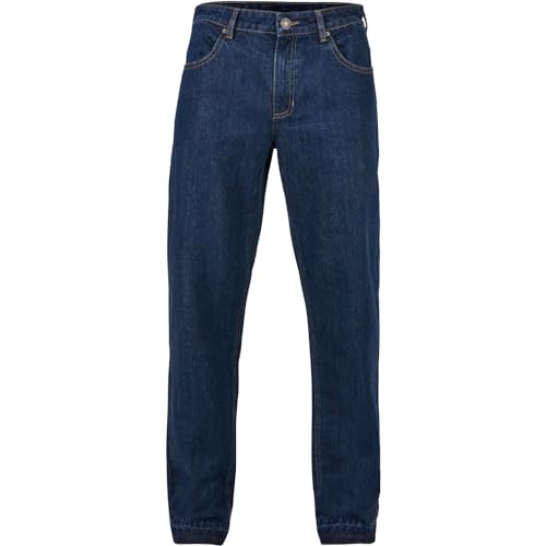 Urban Classics Herren Open Edge Loose Fit Jeans Hose, Mid Indigo Washed, 42 von Urban Classics