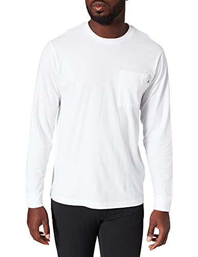 Urban Classics Herren TB4467-Organic Basic Pocket LS T-Shirt, White, S von Urban Classics