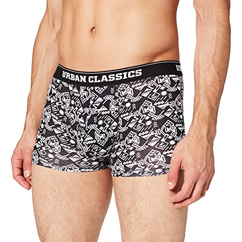 Urban Classics Herren TB4416-Organic Boxer Shorts 2-Pack Unterwäsche, Detail AOP+Black, 3XL von Urban Classics