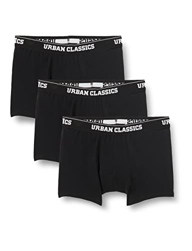 Urban Classics Herren Organic Boxer Shorts 3-Pack Boxershorts, Black+Black+Black, S von Urban Classics