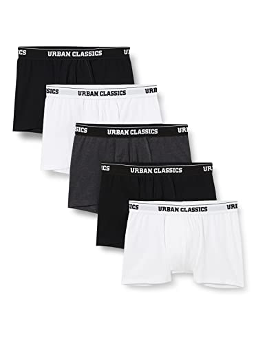 Urban Classics Herren Organic Boxer Shorts 5-Pack Boxershorts, blk+blk+wht+wht+cha, S von Urban Classics