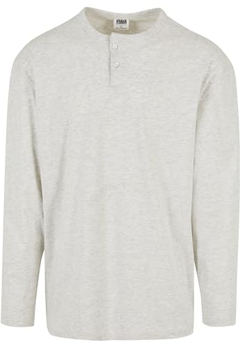 Urban Classics Herren Organic Oversized Henley Longsleeve T-Shirt, lightgrey, 4XL von Urban Classics