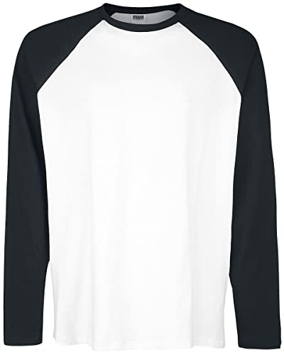 Urban Classics Herren Organic Oversized Raglan Longsleeve T-Shirt, white/black, 3XL von Urban Classics