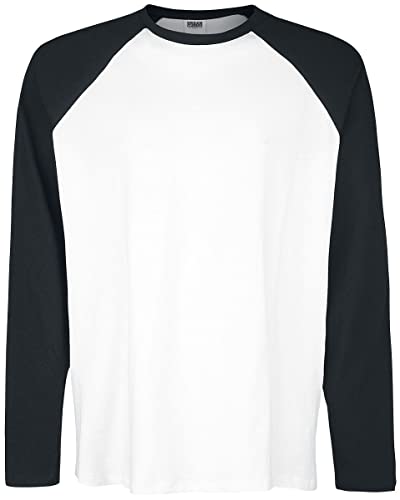 Urban Classics Herren Organic Oversized Raglan Longsleeve T-Shirt, white/black, XXL von Urban Classics