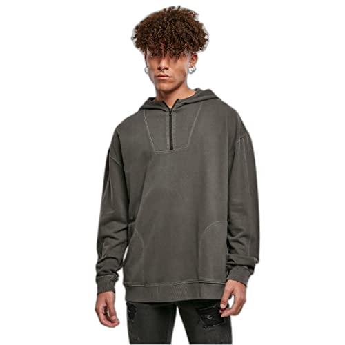 Urban Classics Herren Overdyed Camp Hoody Kapuzenpullover, Blackbird, L von Urban Classics