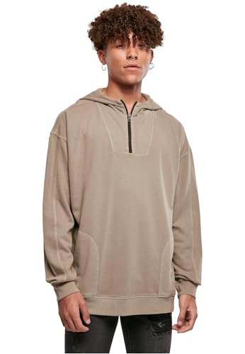 Urban Classics Herren Overdyed Camp Hoody Kapuzenpullover, darkkhaki, L von Urban Classics