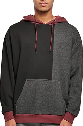 Urban Classics Herren Oversized Color Block Hoody Sweatshirt, black/charcoal, S von Urban Classics