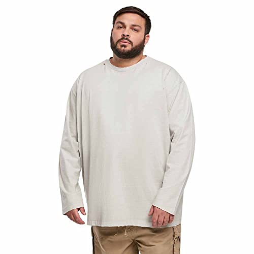 Urban Classics Herren Oversized Distressed Longsleeve T-Shirt, lightasphalt, XL von Urban Classics