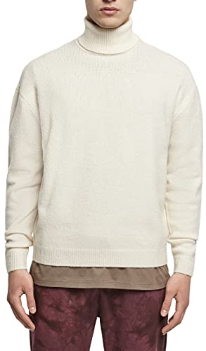 Urban Classics Herren Oversized Roll Neck Sweater Sweatshirt, whitesand, 3XL von Urban Classics