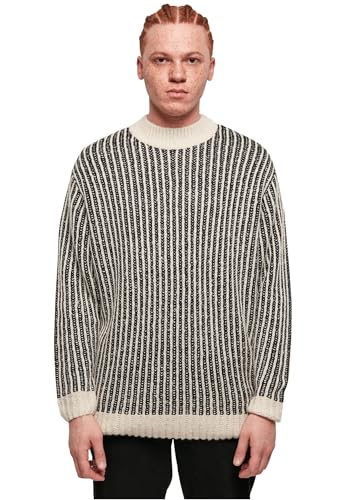 Urban Classics Herren TB5910-Oversized Two Tone Sweater Sweatshirt, whitesand/Black, XXL von Urban Classics