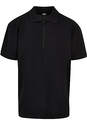 Urban Classics Herren Oversized Zip Polo Polohemd, Black, Large von Urban Classics