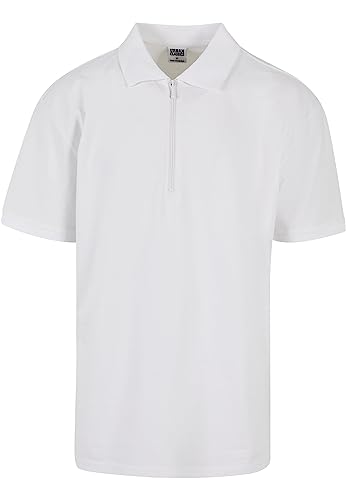 Urban Classics Herren Oversized Zip Polo Polohemd, White, L von Urban Classics