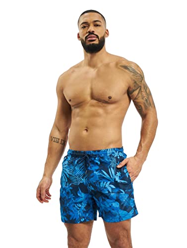 Urban Classics Herren Pattern Swim Shorts Badehose, Blue Flower, XXL von Urban Classics