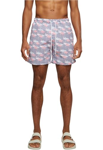 Urban Classics Herren Badehose Pattern Swim Shorts, Herren Badeshorts mit Muster, erhältlich in vielen Farbvarianten, Flamingo AOP, XXL von Urban Classics