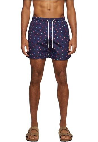 Urban Classics Herren Badehose Pattern Swim Shorts, Herren Badeshorts mit Muster, erhältlich in vielen Farbvarianten, Sunglasses AOP, M von Urban Classics