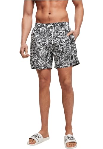 Urban Classics Herren Pattern Swim Shorts Badehose, Tattoo AOP, M von Urban Classics
