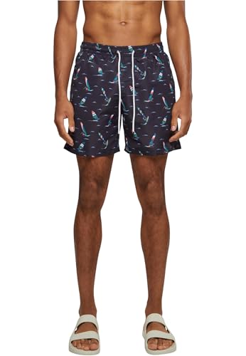 Urban Classics Herren Badehose Pattern Swim Shorts, Herren Badeshorts mit Muster, erhältlich in vielen Farbvarianten, Surf AOP, L von Urban Classics