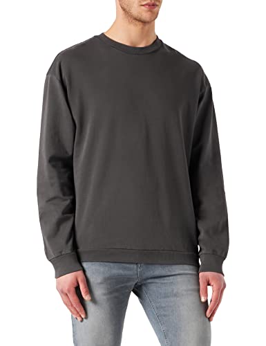 Urban Classics Herren TB4688-Pigment Dyed Crew Neck Sweatshirt, Blackbird, M von Urban Classics