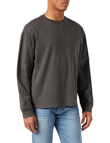 Urban Classics Herren Pigment Dyed Pocket Longsleeve T-Shirt, blackbird, L von Urban Classics