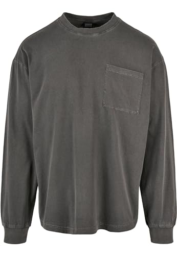 Urban Classics Herren Pigment Dyed Pocket Longsleeve T-Shirt, Blackbird, M Urban Classics Herren Pigment Dyed Pocket Longsleeve T-Shirt, Blackbird, M von Urban Classics