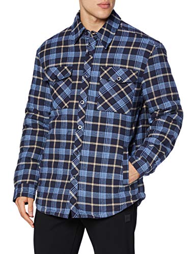 Urban Classics Herren Plaid Quilted Shirt Jacket Hemd, lightblue/darkblue, x_l von Urban Classics