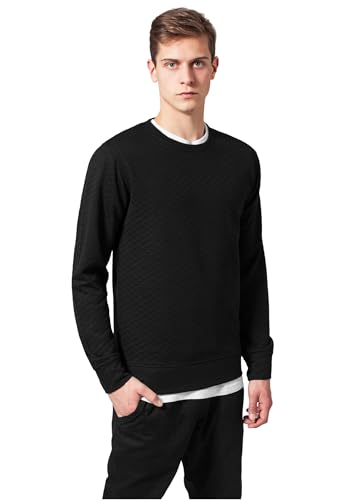 Urban Classics Herren Pullover Diamond Quilt Crewneck, fein gesteppter einfarbiger Pulli für Männer, Offwhite, Größe S von Urban Classics