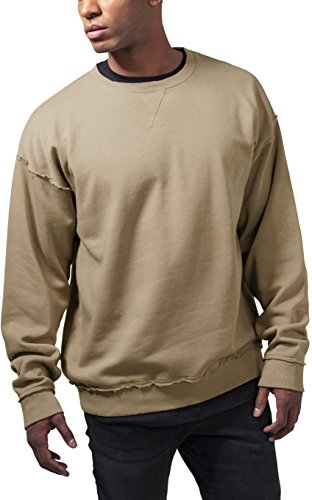 Urban Classics Herren Pullover Oversized Sweatshirt Open Edge Crewneck Pulli,, Farbe warm sand, Größe XL von Urban Classics