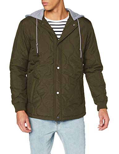 Urban Classics Herren Quilted Hooded Jacket, dark olive, M von Urban Classics