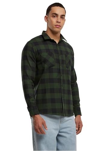 Urban Classics Herren Checked Flanell Shirt TB297, Mehrfarbig (Blk/Forest), S EU von Urban Classics